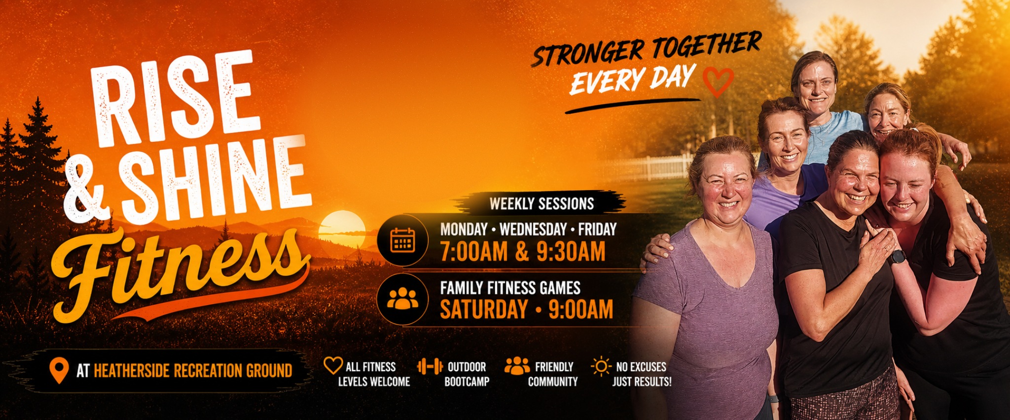 Rise & Shine Fitness outdoor bootcamp at Heatherside Recreation Ground